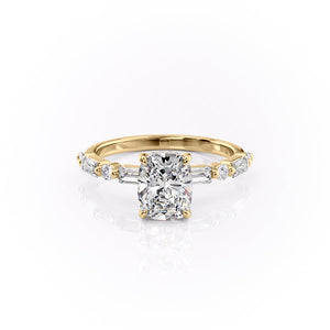 The Patricia Set With A 3 Carat Elongated Cushion Lab Diamond