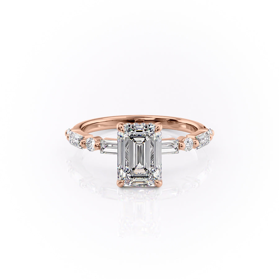 The Patricia Set With A 3 Carat Emerald Lab Diamond