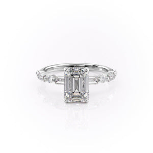The Patricia Set With A 1 Carat Emerald Lab Diamond