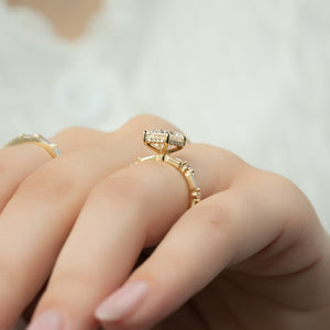 The Patricia Set With A 3 Carat Emerald Lab Diamond