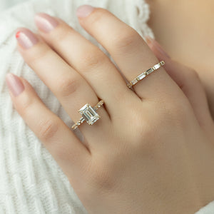 The Patricia Set With A 3 Carat Emerald Lab Diamond