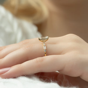The Patricia Set With A 3 Carat Emerald Lab Diamond