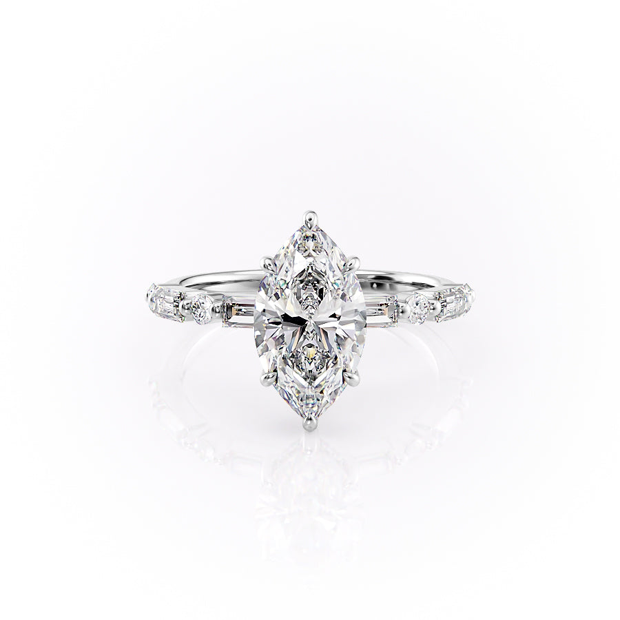 The Patricia Set With A 1 Carat Marquise Lab Diamond