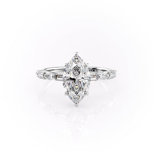 The Patricia Set With A 1 Carat Marquise Lab Diamond