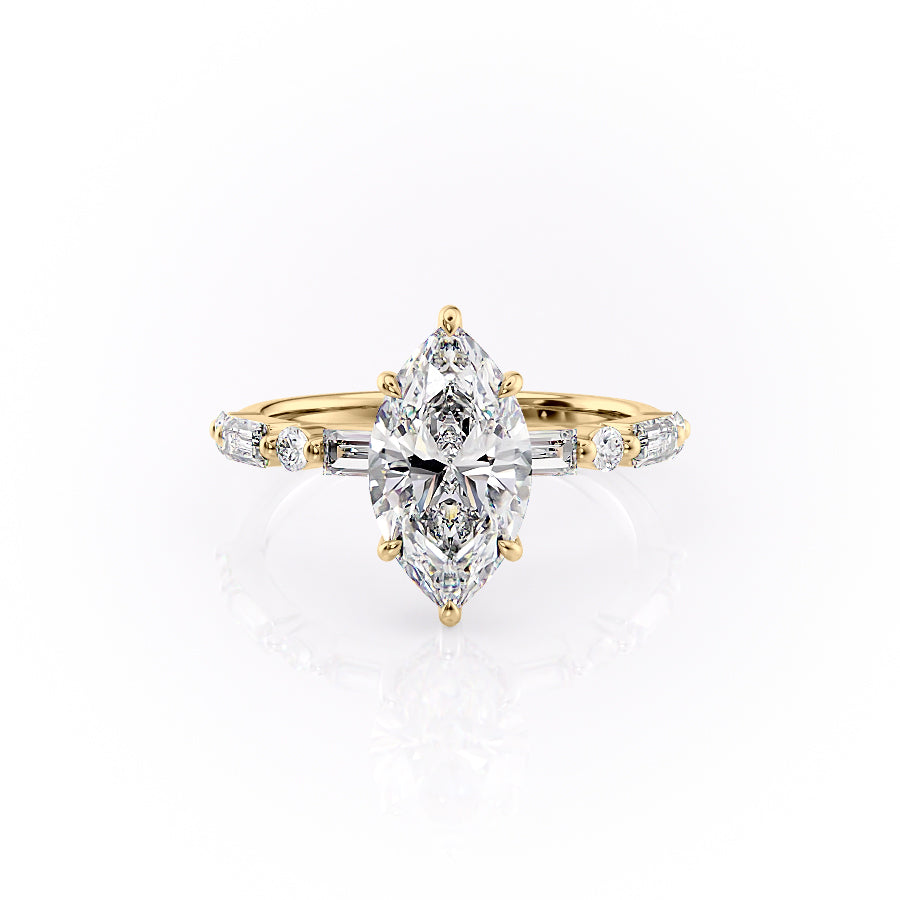 The Patricia Set With A 3 Carat Marquise Lab Diamond