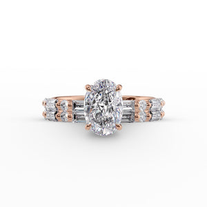 The Patricia Set With A 1 Carat Oval Lab Diamond
