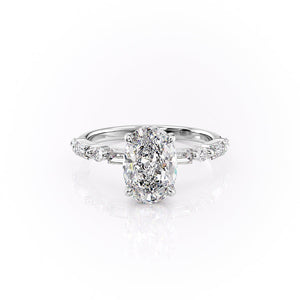 The Patricia Set With A 1 Carat Oval Lab Diamond