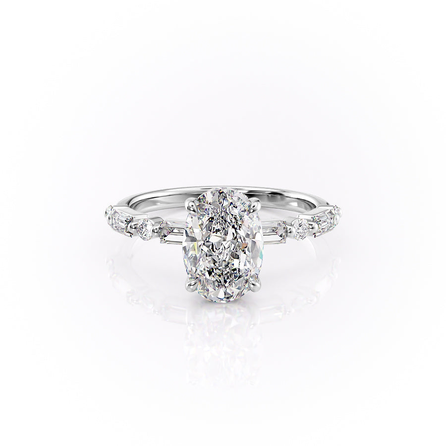 The Patricia Set With A 2.5 Carat Oval Lab Diamond
