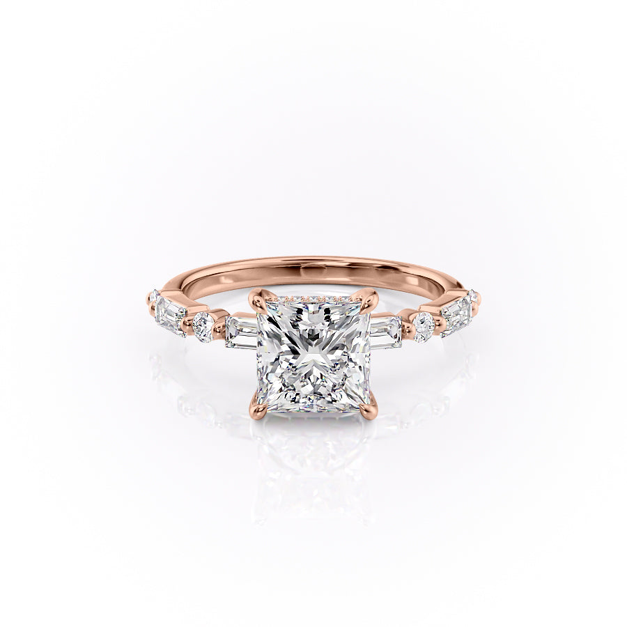 The Patricia Set With A 2.5 Carat Princess Lab Diamond