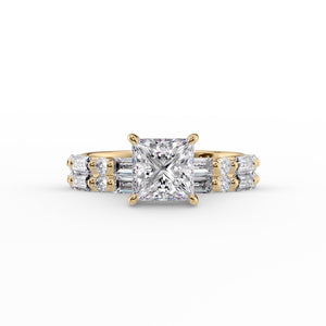 The Patricia Set With A 2.5 Carat Princess Lab Diamond