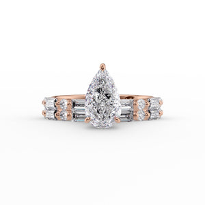 The Patricia Set With A 2 Carat Pear Lab Diamond