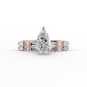 The Patricia Set With A 2 Carat Pear Lab Diamond