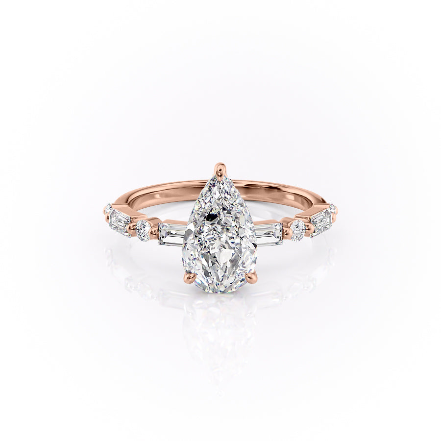 The Patricia Set With A 2.5 Carat Pear Lab Diamond