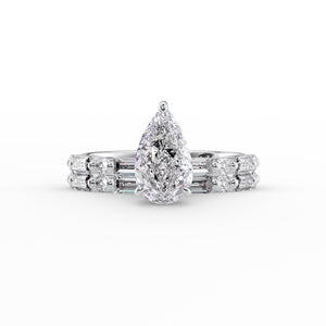 The Patricia Set With A 3 Carat Pear Lab Diamond