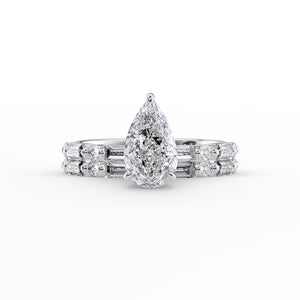 The Patricia Set With A 3 Carat Pear Lab Diamond