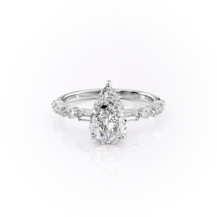 The Patricia Set With A 1 Carat Pear Lab Diamond