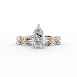 The Patricia Set With A 1 Carat Pear Lab Diamond