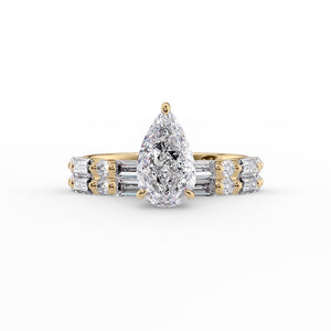 The Patricia Set With A 2 Carat Pear Lab Diamond