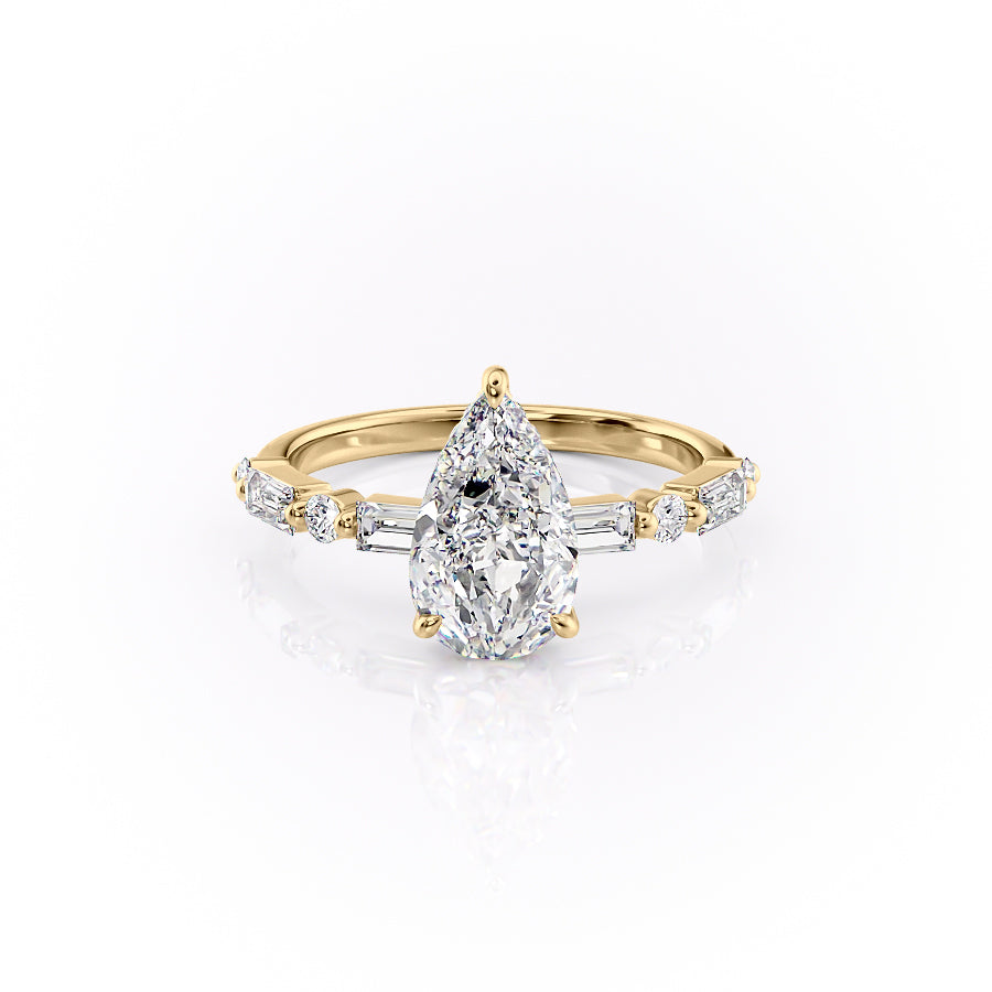 The Patricia Set With A 1 Carat Pear Lab Diamond