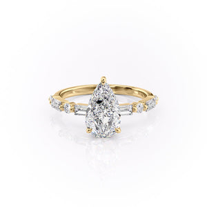 The Patricia Set With A 1 Carat Pear Lab Diamond