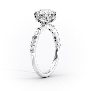 The Patricia Set With A 2.5 Carat Oval Lab Diamond