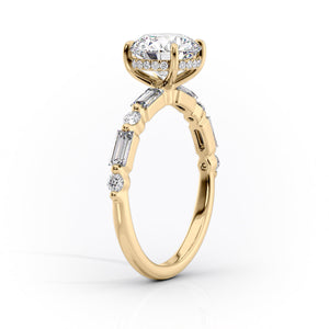 The Patricia Set With A 3 Carat Emerald Lab Diamond