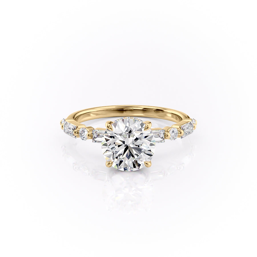 The Patricia Set With A 3 Carat Round Lab Diamond