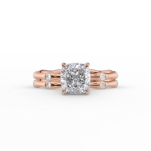 The Samantha Set With A 5 Carat Cushion Moissanite
