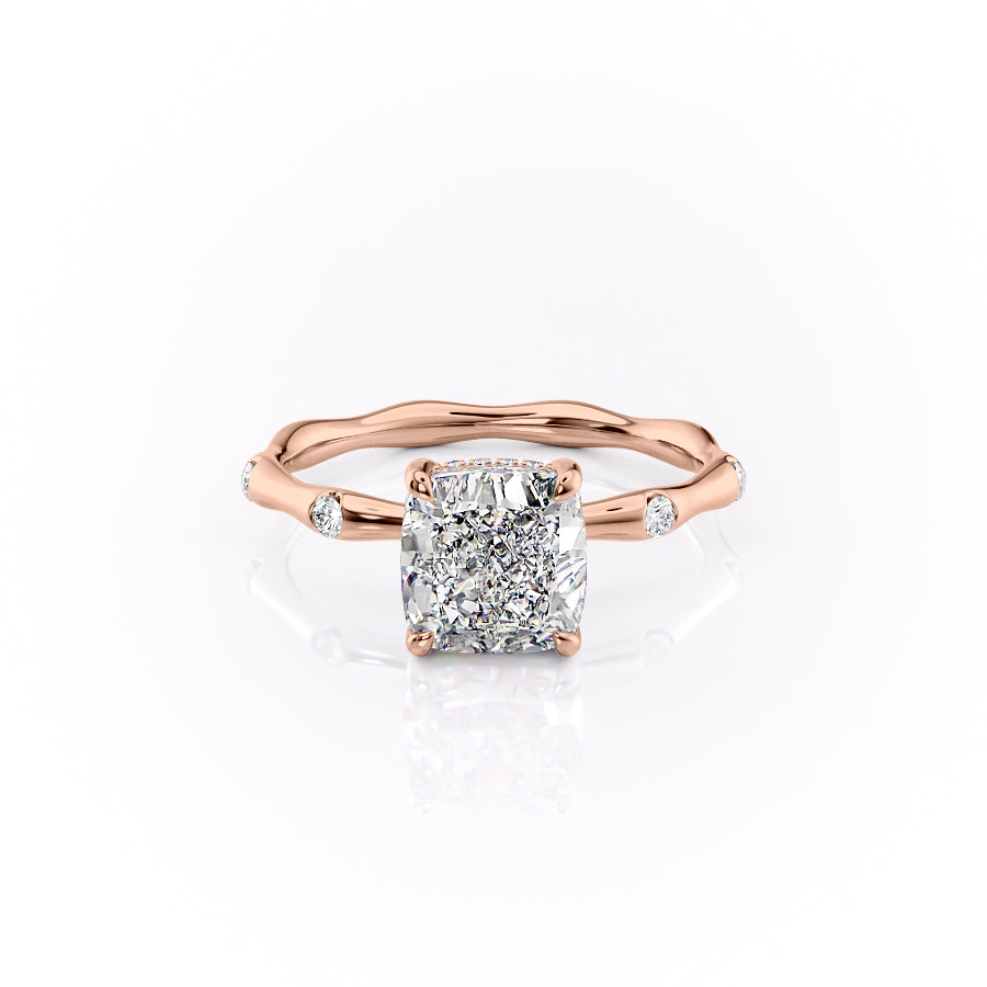 The Samantha Set With A 1.5 Carat Cushion Moissanite