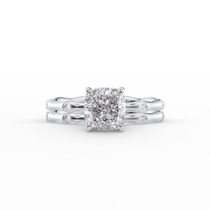 The Samantha Set With A 1 Carat Cushion Moissanite