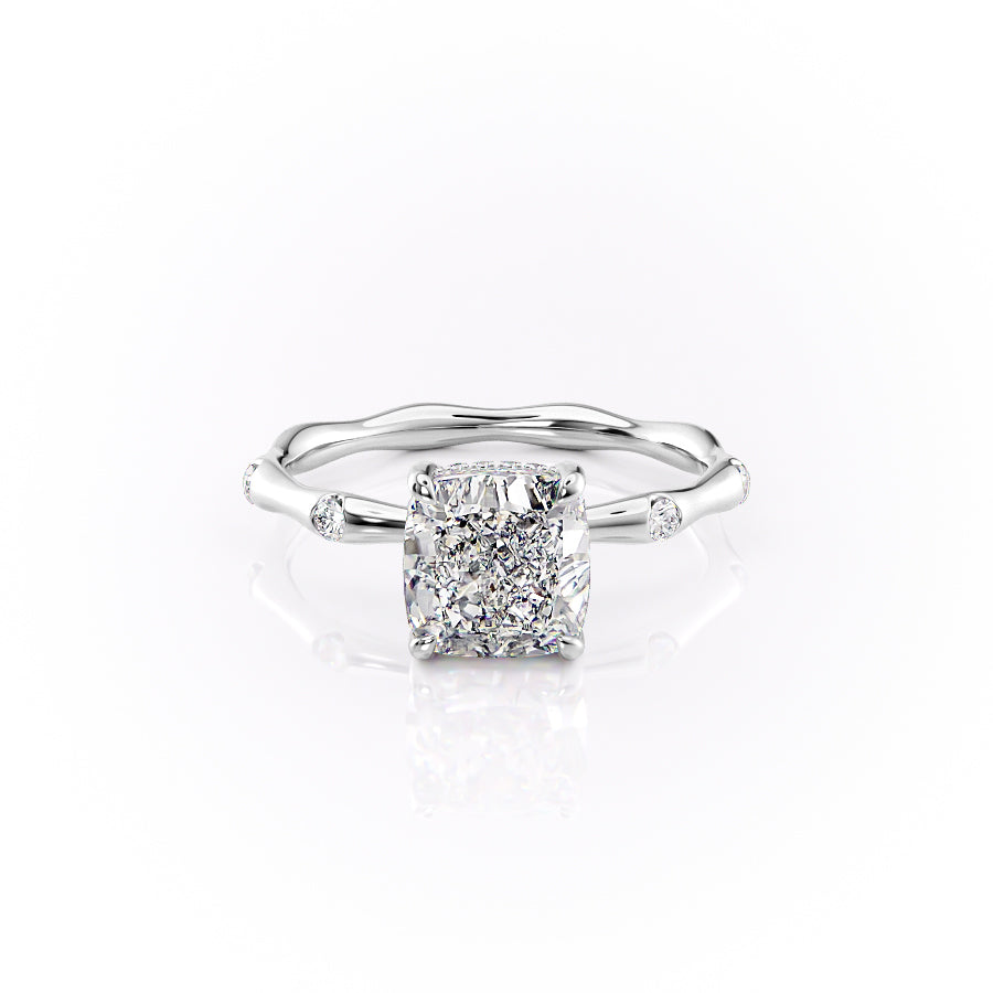 The Samantha Set With A 5 Carat Cushion Moissanite