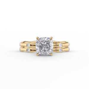 The Samantha Set With A 3 Carat Cushion Lab Diamond
