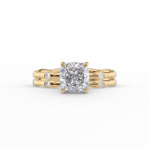The Samantha Set With A 2.5 Carat Cushion Lab Diamond