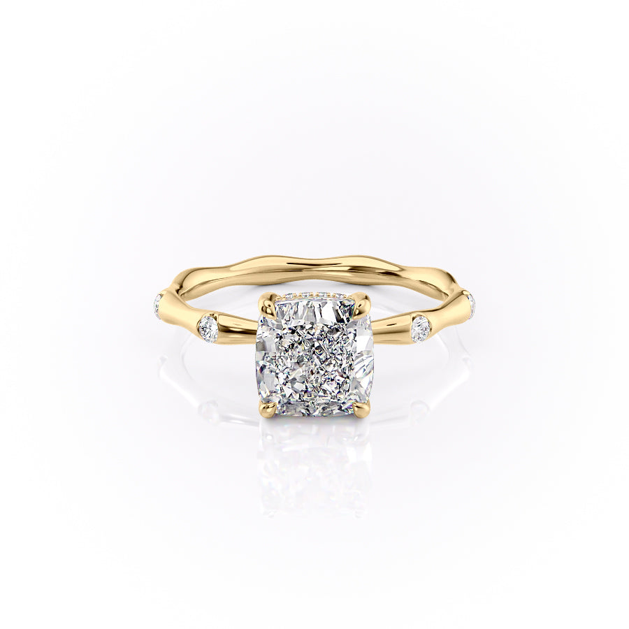 The Samantha Set With A 1.5 Carat Cushion Moissanite