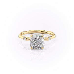 The Samantha Set With A 3 Carat Cushion Lab Diamond