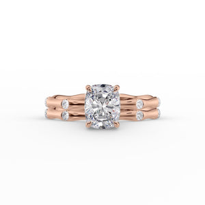 The Samantha Set With A 3 Carat Elongated Cushion Lab Diamond