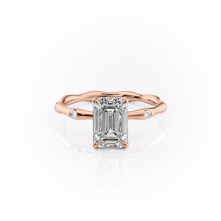 The Samantha Set With A 3 Carat Emerald Moissanite