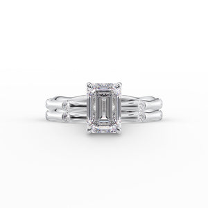 The Samantha Set With A 3 Carat Emerald Moissanite