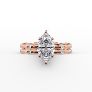The Samantha Set With A 2.5 Carat Marquise Lab Diamond