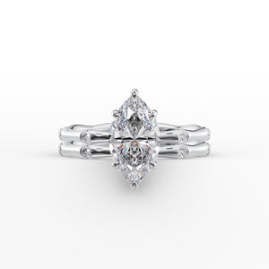 The Samantha Set With A 2.5 Carat Marquise Lab Diamond