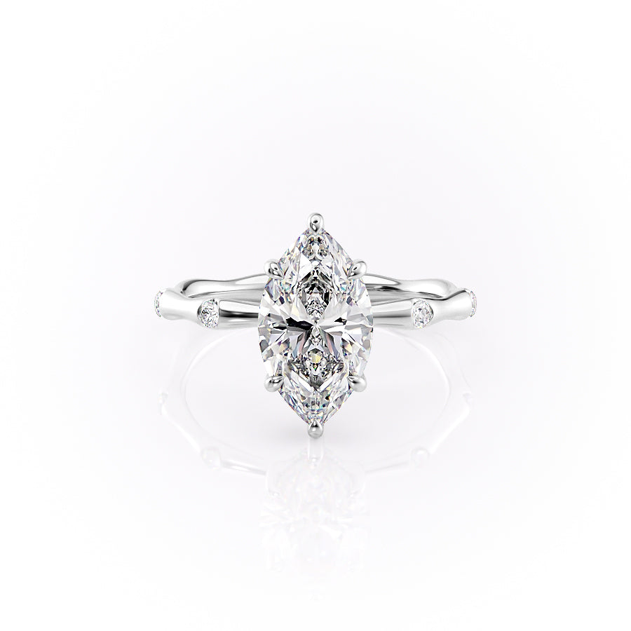 The Samantha Set With A 1.5 Carat Marquise Moissanite