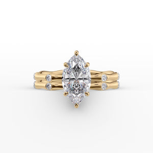 The Samantha Set With A 3 Carat Marquise Lab Diamond