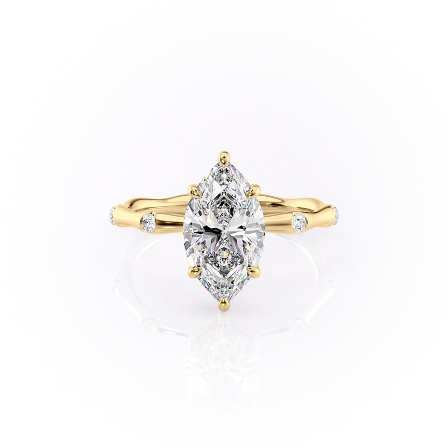 The Samantha Set With A 2.5 Carat Marquise Moissanite