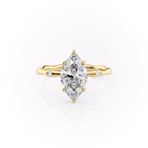 The Samantha Set With A 2.5 Carat Marquise Lab Diamond