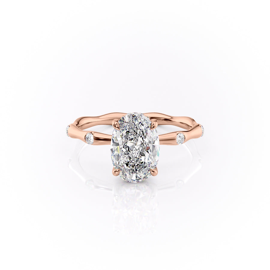 The Samantha Set With A 1.5 Carat Oval Lab Diamond