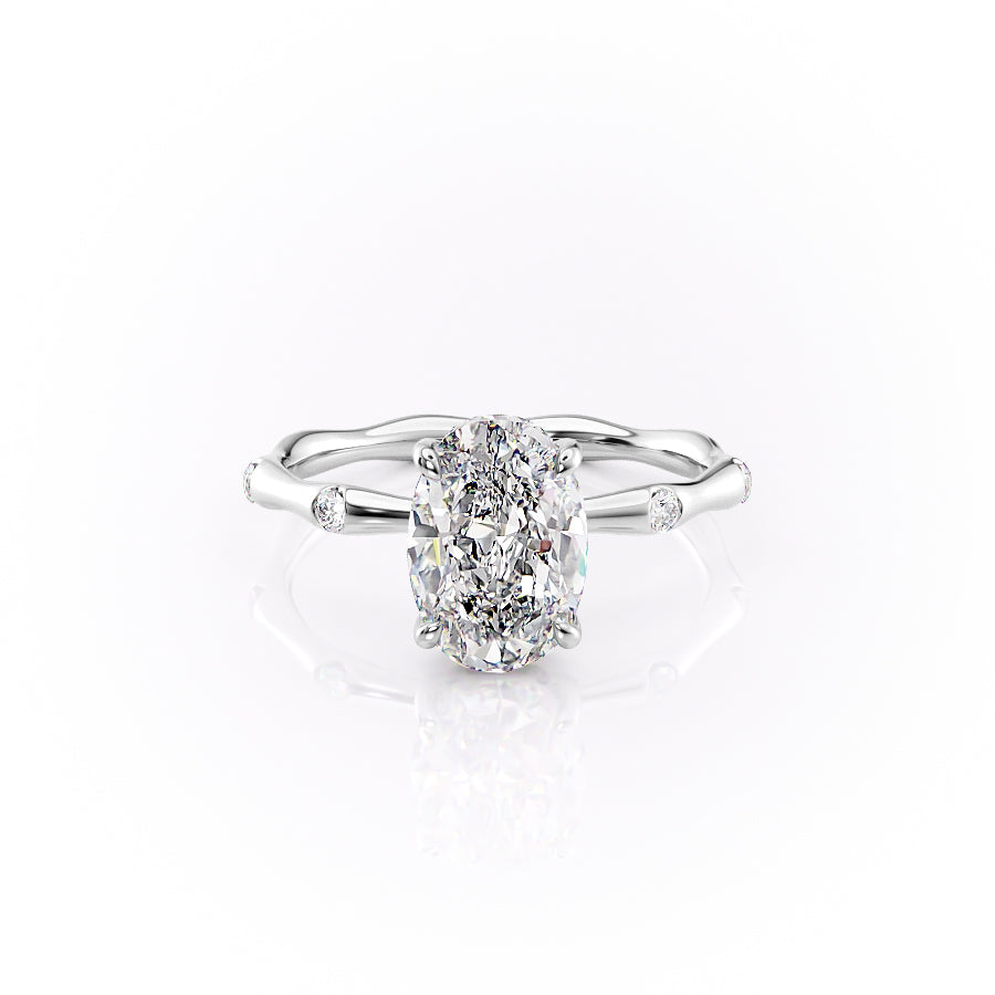 The Samantha Set With A 1.5 Carat Oval Lab Diamond