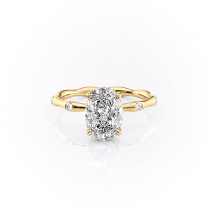 The Samantha Set With A 3 Carat Oval Moissanite
