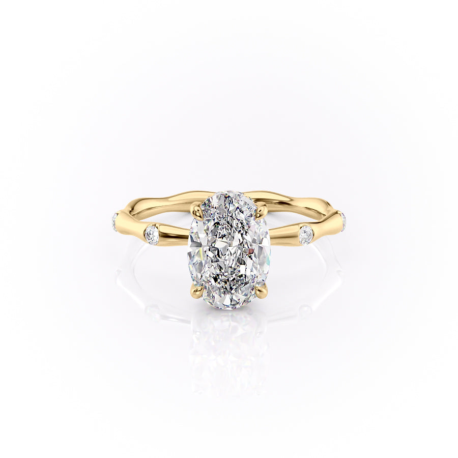 The Samantha Set With A 3.5 Carat Oval Moissanite