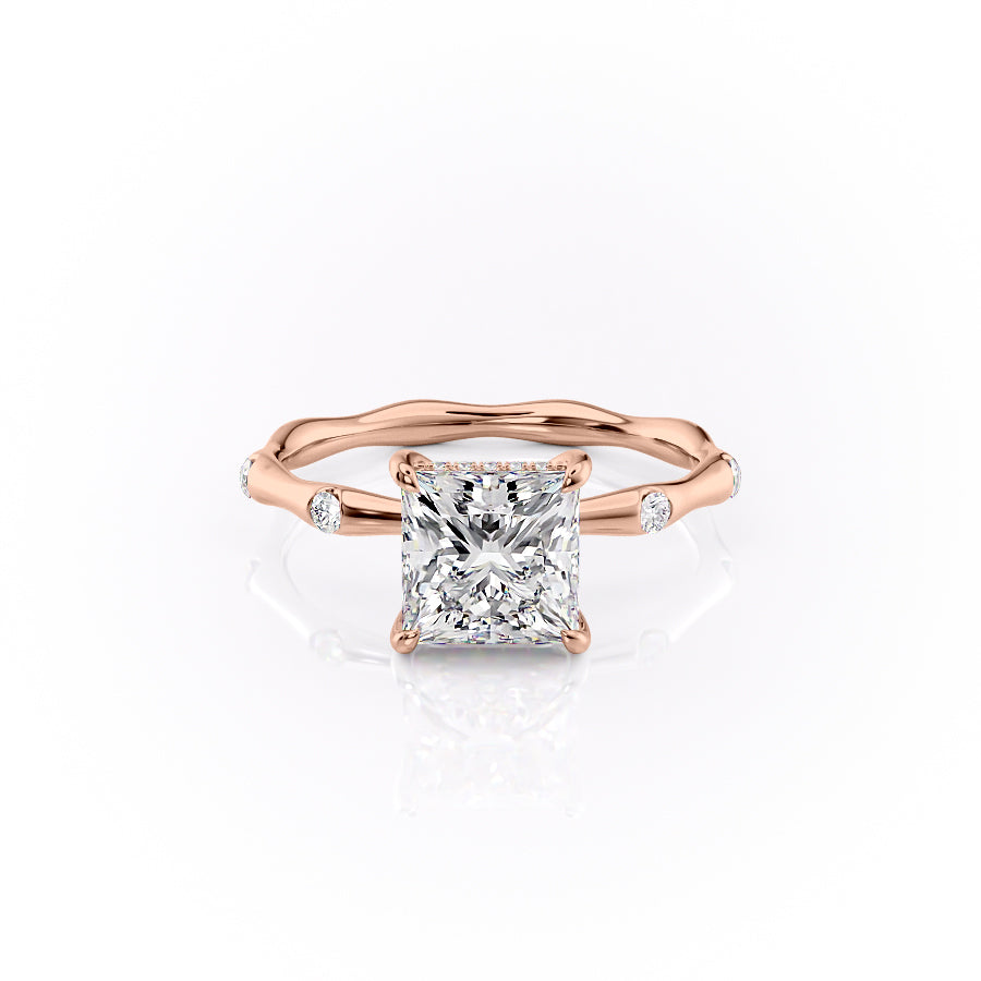The Samantha Set With A 3.5 Carat Princess Moissanite