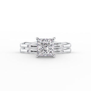 The Samantha Set With A 2 Carat Princess Lab Diamond